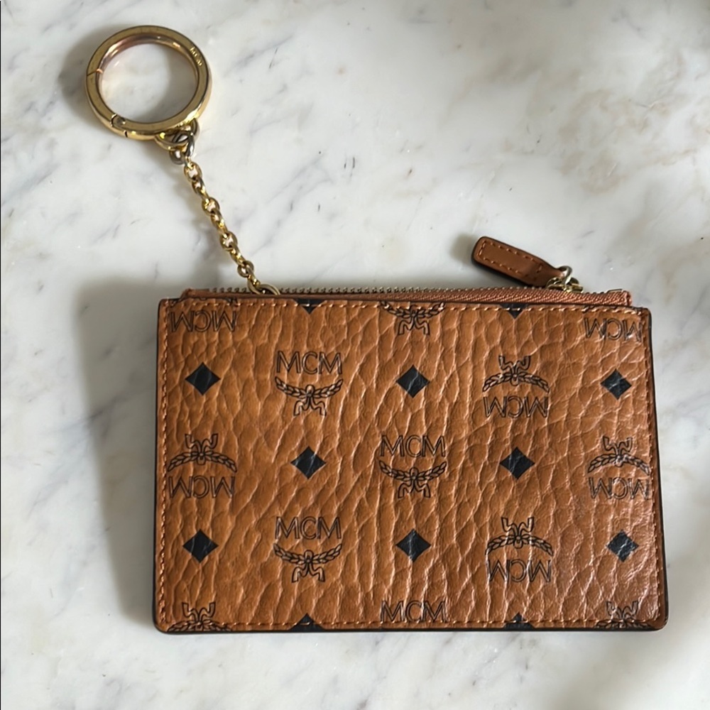 MCM Brown Leather Wristlet